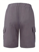 Men's Slim Cargo Shorts with Drawstring Waist and Utility Pockets