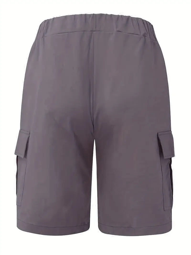 Men's Slim Cargo Shorts with Drawstring Waist and Utility Pockets