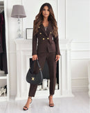 Women's Sophisticated Double-Breasted Suit with Tailored Fit