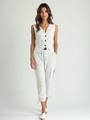 Women's Two-Piece Striped Vest and Pants Set
