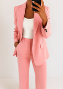 Women's Tailored Two-Piece Pantsuit Set with Blazer and Trousers