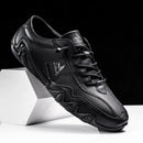 Men’s Lace-Up Casual Shoes with Contrast Stitching and Curved Sole