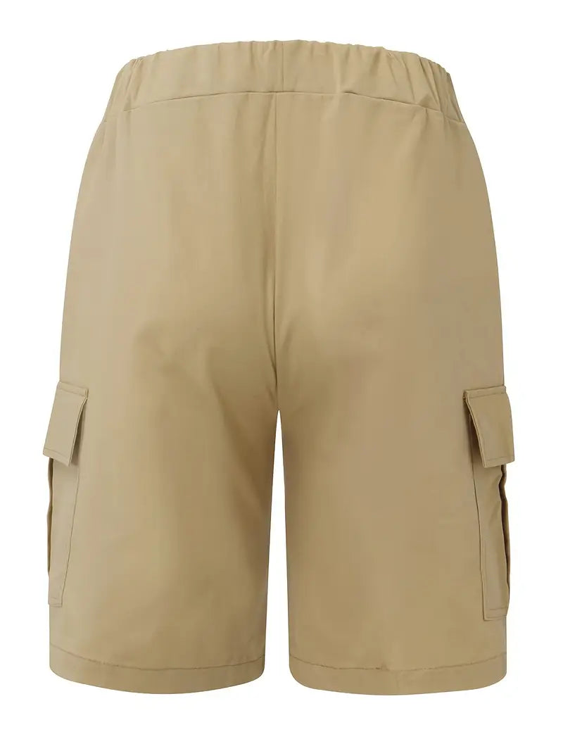 Men's Slim Cargo Shorts with Drawstring Waist and Utility Pockets