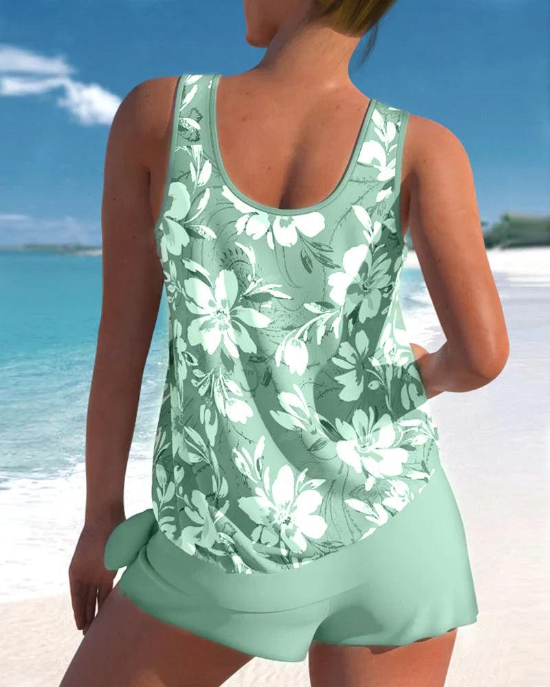 Women's Stylish Two-Piece Tankini Swimsuit Set