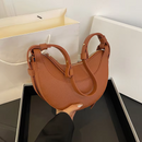 Women's Crescent Shoulder Bag with Zip Pocket and Adjustable Strap