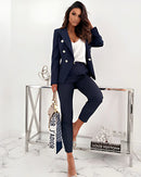 Women's Sophisticated Double-Breasted Suit with Tailored Fit