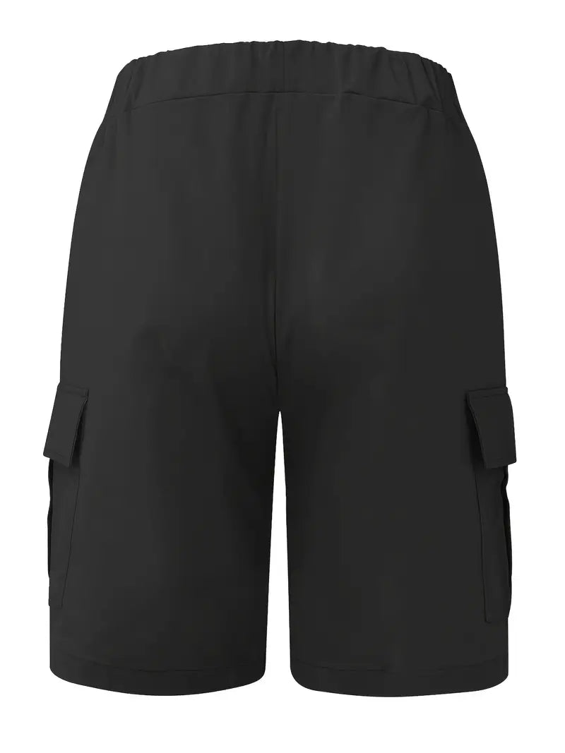 Men's Slim Cargo Shorts with Drawstring Waist and Utility Pockets