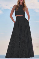 Women's Sleeveless Top and Wide-Leg Pants Set