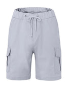 Men's Slim Cargo Shorts with Drawstring Waist and Utility Pockets