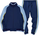 Men's Colorblock Tracksuit 2-Piece Set with Athletic Stripe