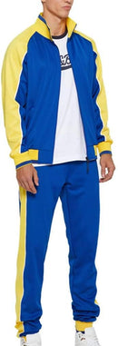 Men's Colorblock Tracksuit 2-Piece Set with Athletic Stripe