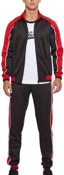 Men's Colorblock Tracksuit 2-Piece Set with Athletic Stripe