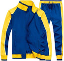 Men's Colorblock Tracksuit 2-Piece Set with Athletic Stripe
