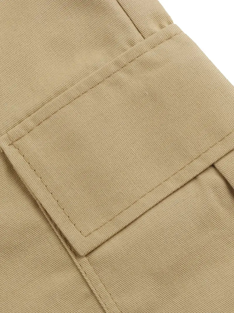 Men's Slim Cargo Shorts with Drawstring Waist and Utility Pockets
