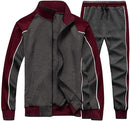 Men's Colorblock Tracksuit 2-Piece Set with Athletic Stripe
