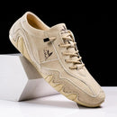 Men’s Lace-Up Casual Shoes with Contrast Stitching and Curved Sole