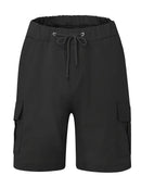 Men's Slim Cargo Shorts with Drawstring Waist and Utility Pockets
