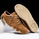 Men’s Lace-Up Casual Shoes with Contrast Stitching and Curved Sole