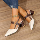 Women’s Orthopedic Block Heels – Stylish Pointed Toe Slingbacks