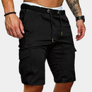 Men's Cargo Shorts with Adjustable Waist and Side Flap Pockets