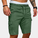 Men's Cargo Shorts with Adjustable Waist and Side Flap Pockets