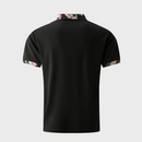 Men's Short Sleeve Polo Shirt with Printed Collar Trim