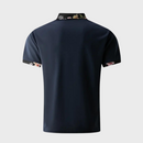 Men's Short Sleeve Polo Shirt with Printed Collar Trim