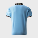 Men's Short Sleeve Polo Shirt with Printed Collar Trim