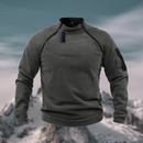 Men’s Tactical Windproof Fleece Jumper with High Neck Half-Zip Design