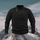 Men’s Tactical Windproof Fleece Jumper with High Neck Half-Zip Design