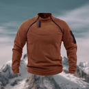 Men’s Tactical Windproof Fleece Jumper with High Neck Half-Zip Design
