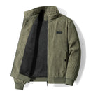 Men's Winter Jacket with Stand Collar Soft Lining and Zip Closure