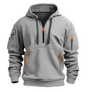Men's Urban Utility Hoodie with Half-Zip and Zippered Pockets