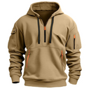 Men's Urban Utility Hoodie with Half-Zip and Zippered Pockets