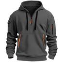 Men's Urban Utility Hoodie with Half-Zip and Zippered Pockets