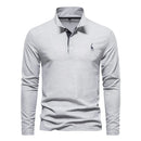 Men’s Long Sleeve Polo Jumper with Button Placket and Collar