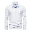 Men’s Long Sleeve Polo Jumper with Button Placket and Collar