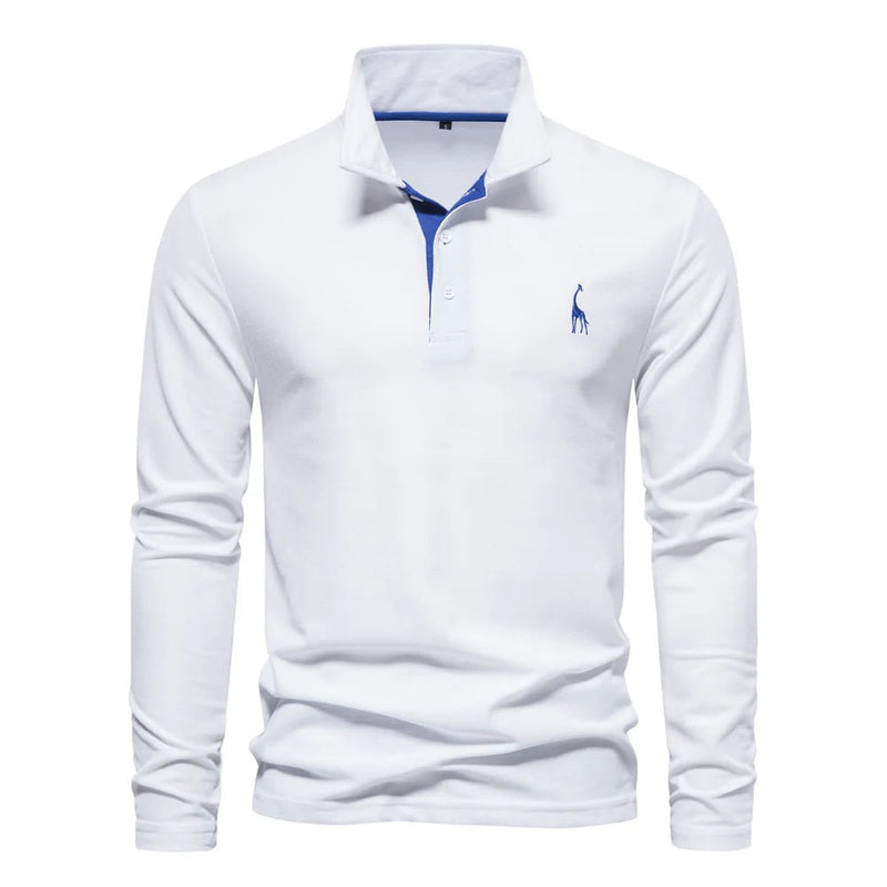 Men’s Long Sleeve Polo Jumper with Button Placket and Collar