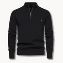 Men’s Half-Zip Knitted Jumper with Stand Collar and Slim Fit