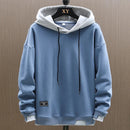 Men's Casual Colorblock Hoodie with Relaxed Fit and Drawstring Hood