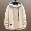 Men's Casual Colorblock Hoodie with Relaxed Fit and Drawstring Hood