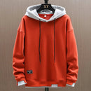 Men's Casual Colorblock Hoodie with Relaxed Fit and Drawstring Hood