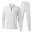 Men's Long Sleeve Polo Shirt and Sweatpants Set