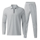 Men's Long Sleeve Polo Shirt and Sweatpants Set