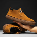 Men's Mid-Top Loafers with Textured Sole and Lace-Up Front