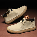 Men's Mid-Top Loafers with Textured Sole and Lace-Up Front