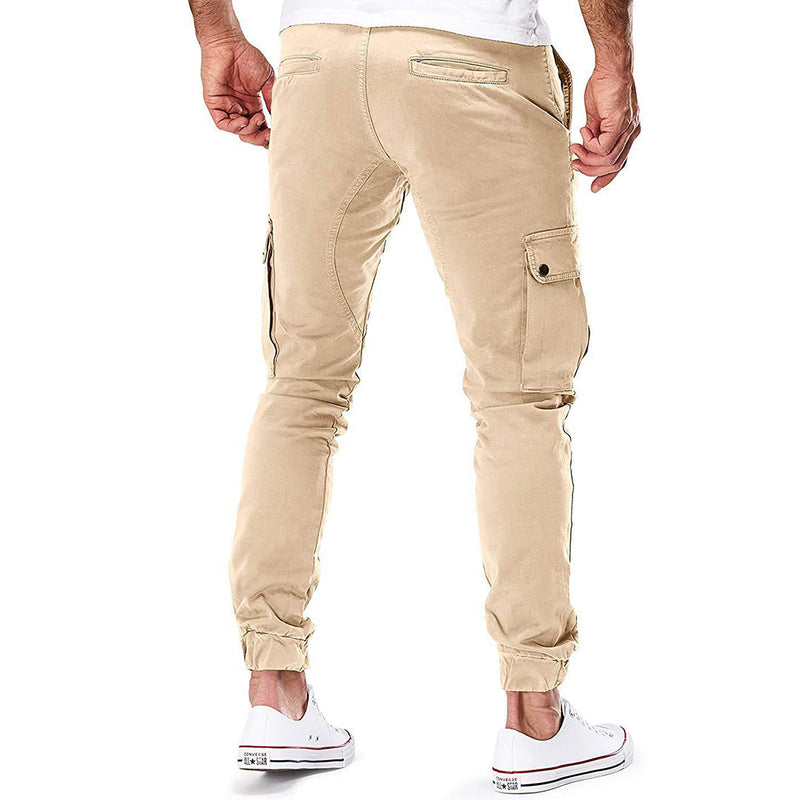 Men's Cargo Trousers Slim Fit Multi-Pocket Casual Jogger Style