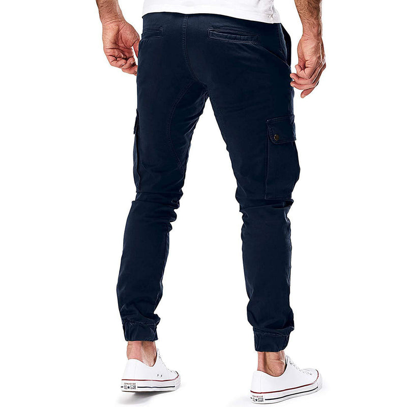Men's Cargo Trousers Slim Fit Multi-Pocket Casual Jogger Style