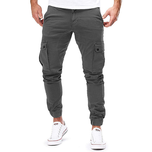 Men's Cargo Trousers Slim Fit Multi-Pocket Casual Jogger Style