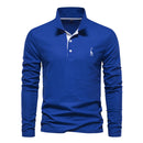 Men’s Long Sleeve Polo Jumper with Button Placket and Collar